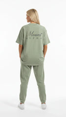 Super Heavyweight Oversized Unisex Tee - Pastel Gray/Black - Mount Alpha Clothing®