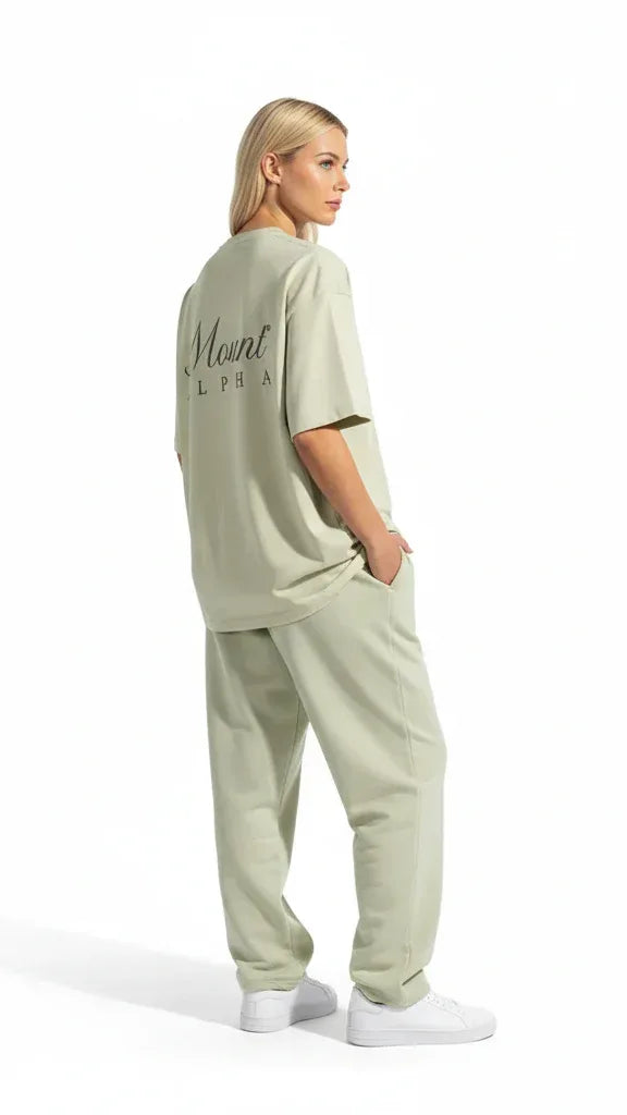 Super Heavyweight Oversized Unisex Tee - Pastel Gray/Black - Mount Alpha Clothing®