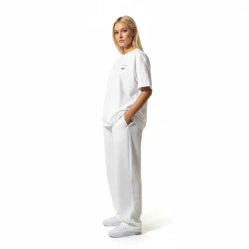 Super Heavyweight Oversized Unisex Tee - White/Black - Mount Alpha Clothing®