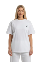 Super Heavyweight Oversized Unisex Tee - White/Black - Mount Alpha Clothing®