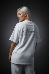Super Heavyweight Oversized Unisex Tee - White/Black - Mount Alpha Clothing®