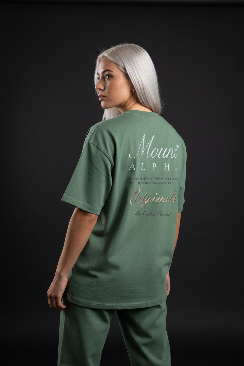 Ultra Heavyweight Oversized Unisex Woman Tee - Cactus Green/Originals - Mount Alpha Clothing®