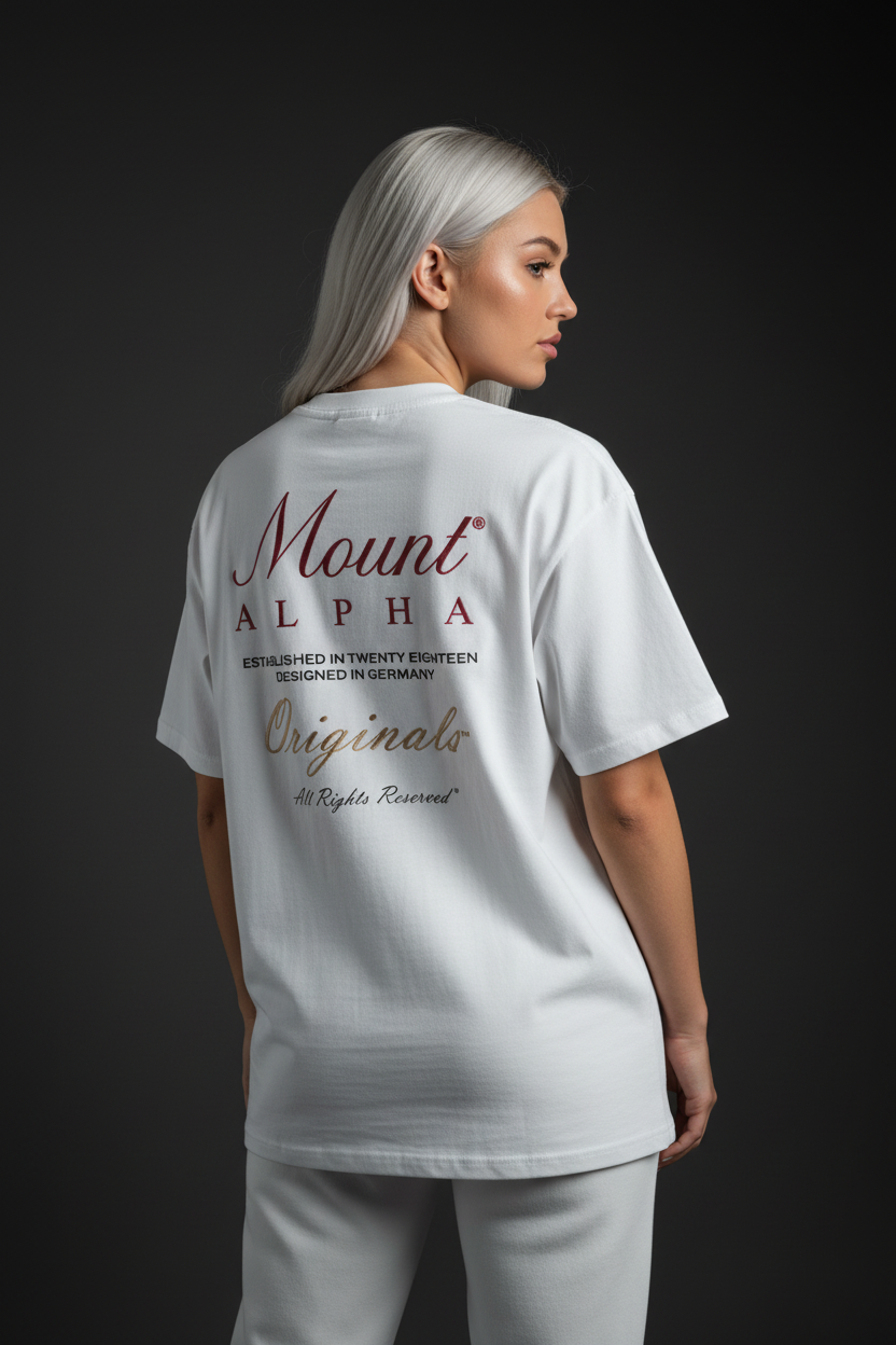 Ultra Heavyweight Oversized Unisex Woman Tee - Off White/Originals - Mount Alpha Clothing®