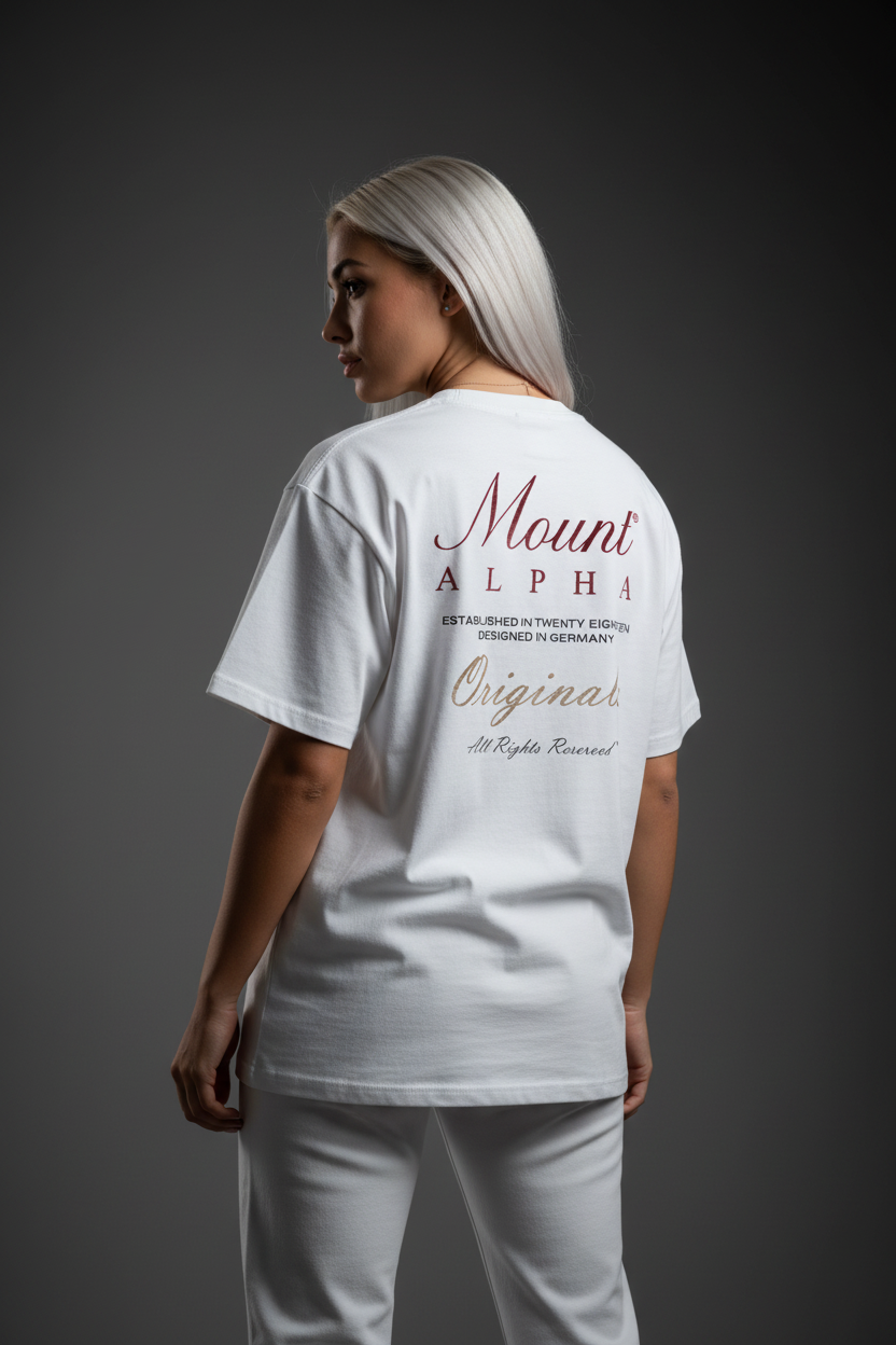 Ultra Heavyweight Oversized Unisex Woman Tee - Off White/Originals - Mount Alpha Clothing®