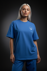 Ultra Heavyweight Oversized Unisex Woman T-Shirt - Cerulean Blue/Originals - Mount Alpha Clothing®