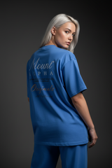 Ultra Heavyweight Oversized Unisex Woman T-Shirt - Cerulean Blue/Originals - Mount Alpha Clothing®