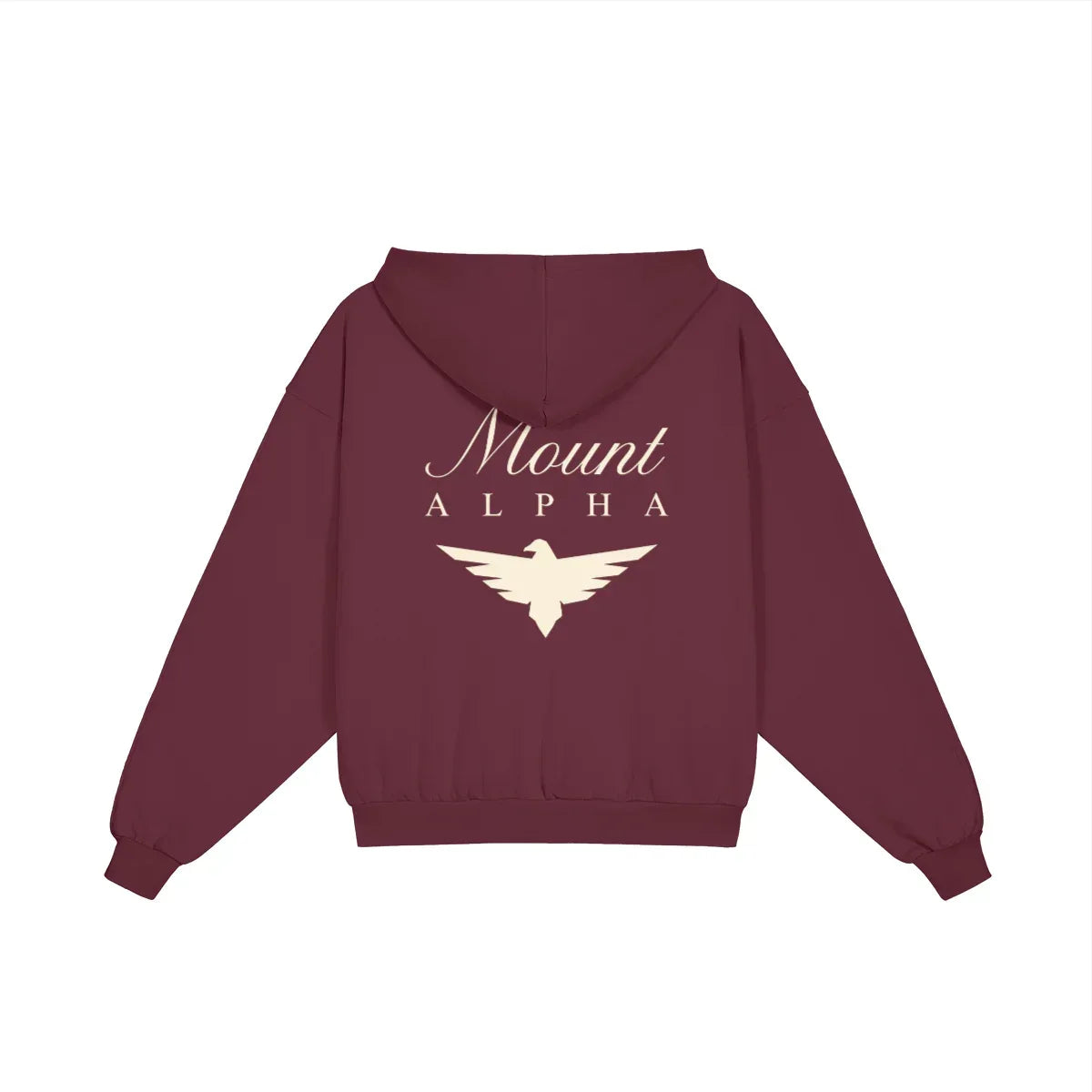 Heavyweight Full-Zip Unisex Woman Hoodie - Red Burgund/Velvet Off White - Mount Alpha Clothing®