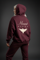 Heavyweight Full-Zip Unisex Woman Hoodie - Red Burgund/Velvet Off White - Mount Alpha Clothing®