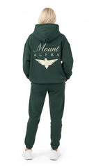 Heavyweight Full-Zip Unisex Woman Hoodie - Green/Velvet Off White - Mount Alpha Clothing®