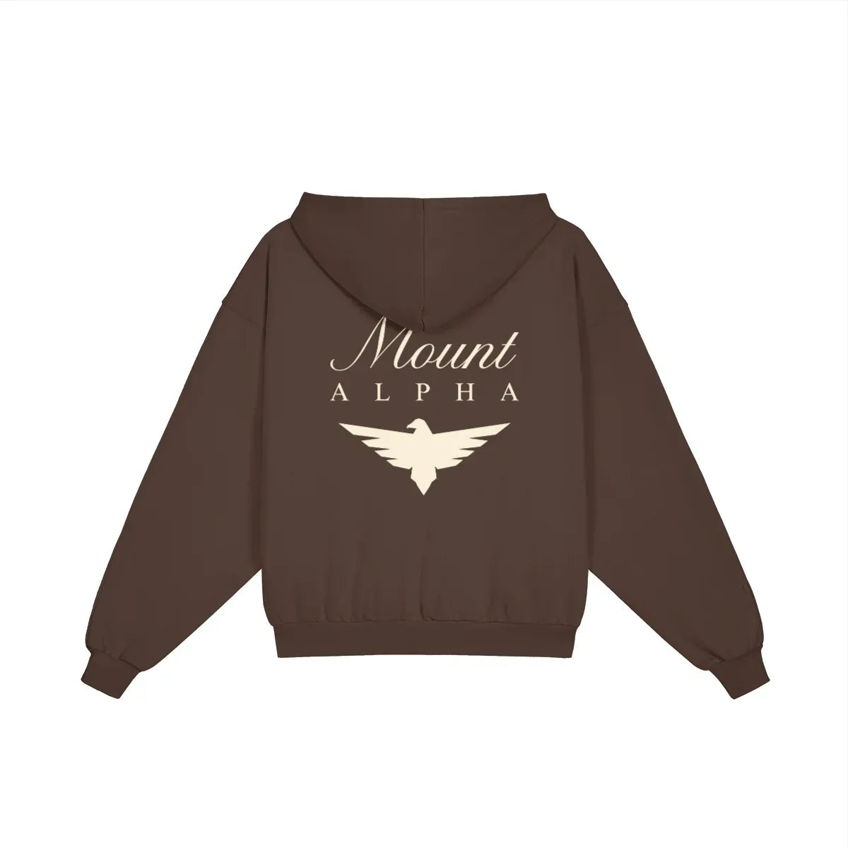 Heavyweight Full-Zip Unisex Woman Hoodie - Brown/Velvet Off White - Mount Alpha Clothing®