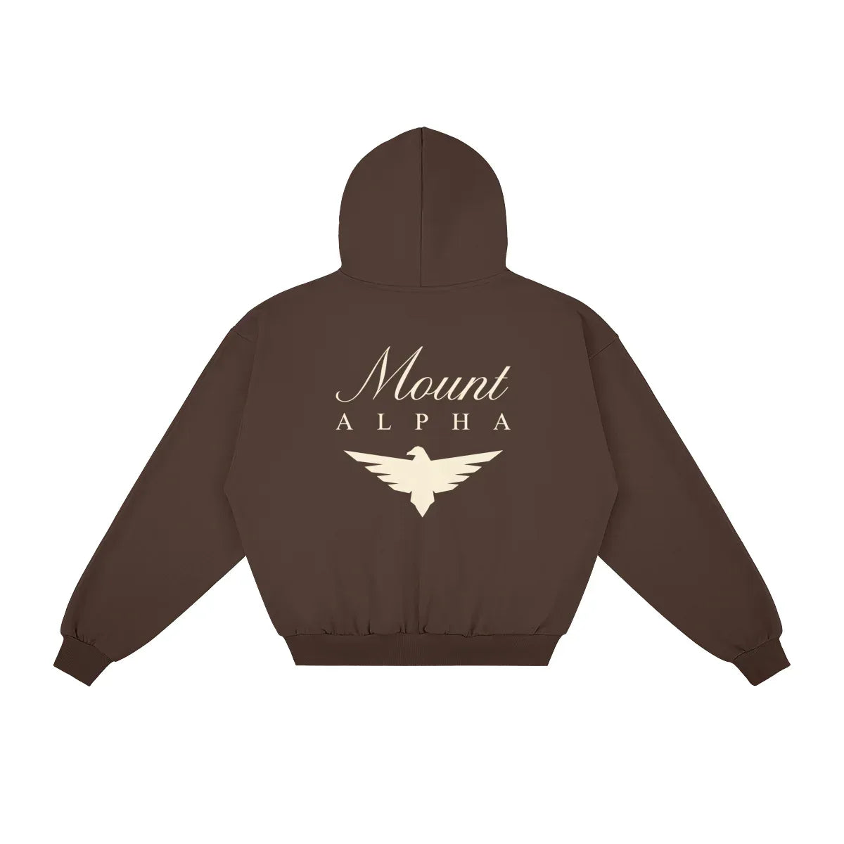 Heavyweight Full-Zip Unisex Woman Hoodie - Brown/Velvet Off White - Mount Alpha Clothing®
