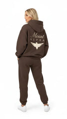 Heavyweight Full-Zip Unisex Woman Hoodie - Brown/Velvet Off White - Mount Alpha Clothing®