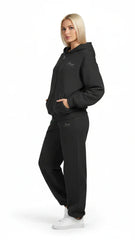 Heavyweight Full-Zip Unisex Woman Hoodie - Black/Velvet Off White - Mount Alpha Clothing®