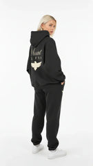 Heavyweight Full-Zip Unisex Woman Hoodie - Black/Velvet Off White - Mount Alpha Clothing®