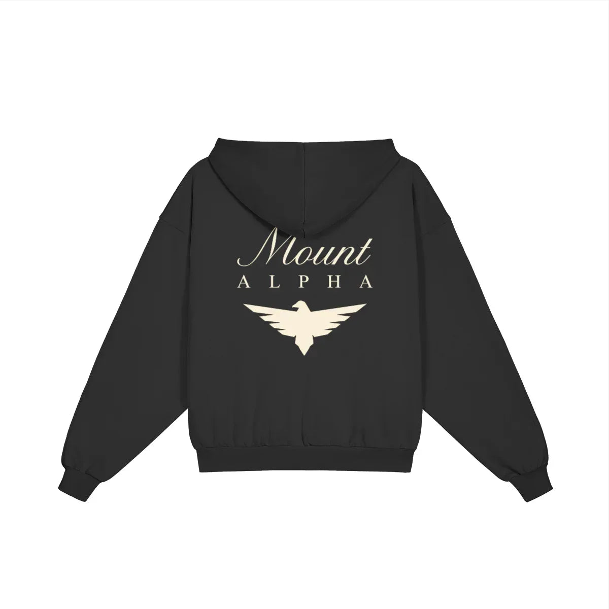 Heavyweight Full-Zip Unisex Woman Hoodie - Black/Velvet Off White - Mount Alpha Clothing®