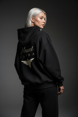 Heavyweight Full-Zip Unisex Woman Hoodie - Black/Velvet Off White - Mount Alpha Clothing®