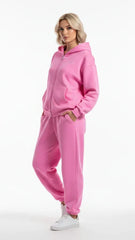 Heavyweight Full-Zip Unisex Woman Hoodie - Pink/Velvet White - Mount Alpha Clothing®