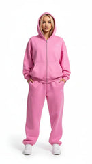 Heavyweight Full-Zip Unisex Woman Hoodie - Pink/Velvet White - Mount Alpha Clothing®