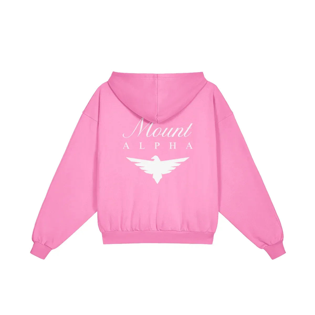 Heavyweight Full-Zip Unisex Woman Hoodie - Pink/Velvet White - Mount Alpha Clothing®