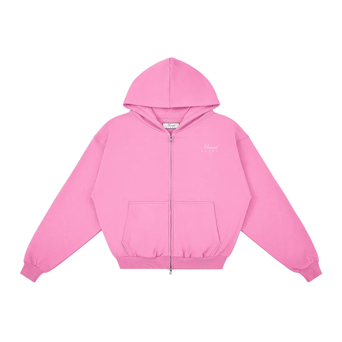 Heavyweight Full-Zip Unisex Woman Hoodie - Pink/Velvet White - Mount Alpha Clothing®