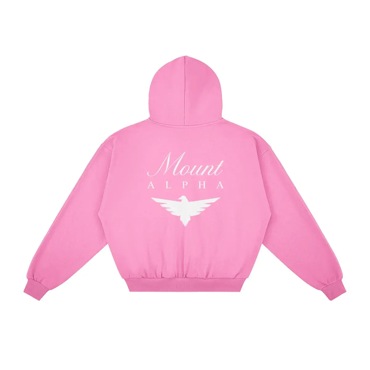 Heavyweight Full-Zip Unisex Woman Hoodie - Pink/Velvet White - Mount Alpha Clothing®
