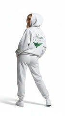 Heavyweight Full-Zip Unisex Woman Hoodie - Light Gray/Velvet Green - Mount Alpha Clothing®