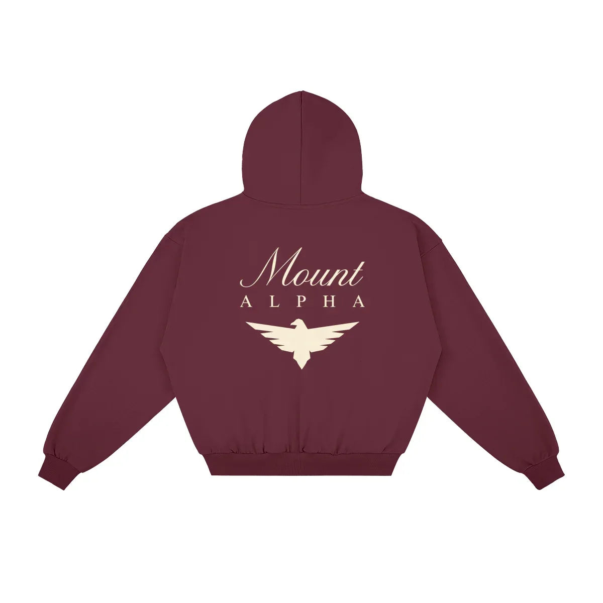 Heavyweight Full-Zip Unisex Men Hoodie - Red Burgund/Velvet Off White - Mount Alpha Clothing®