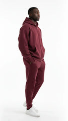 Heavyweight Full-Zip Unisex Men Hoodie - Red Burgund/Velvet Off White - Mount Alpha Clothing®