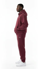 Heavyweight Full-Zip Unisex Men Hoodie - Red Burgund/Velvet Off White - Mount Alpha Clothing®