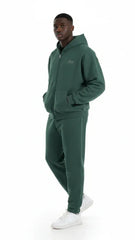 Heavyweight Full-Zip Unisex Men Hoodie - Green/Velvet Off White - Mount Alpha Clothing®