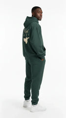 Heavyweight Full-Zip Unisex Men Hoodie - Green/Velvet Off White - Mount Alpha Clothing®