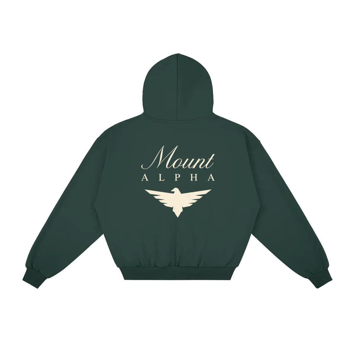 Heavyweight Full-Zip Unisex Men Hoodie - Green/Velvet Off White - Mount Alpha Clothing®