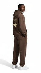 Heavyweight Full-Zip Unisex Men Hoodie - Brown/Velvet Off White - Mount Alpha Clothing®