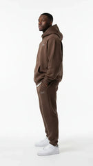 Heavyweight Full-Zip Unisex Men Hoodie - Brown/Velvet Off White - Mount Alpha Clothing®