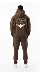 Heavyweight Full-Zip Unisex Men Hoodie - Brown/Velvet Off White - Mount Alpha Clothing®