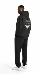 Heavyweight Full-Zip Unisex Men Hoodie - Black/Velvet Off White - Mount Alpha Clothing®