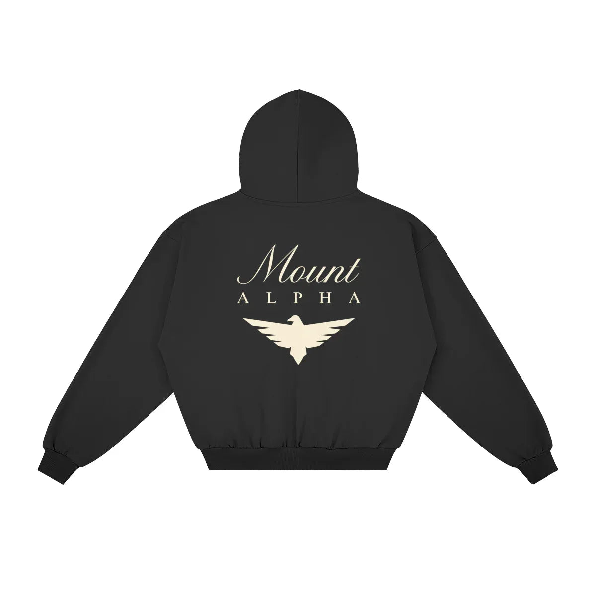 Heavyweight Full-Zip Unisex Men Hoodie - Black/Velvet Off White - Mount Alpha Clothing®