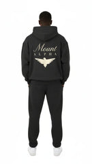 Heavyweight Full-Zip Unisex Men Hoodie - Black/Velvet Off White - Mount Alpha Clothing®