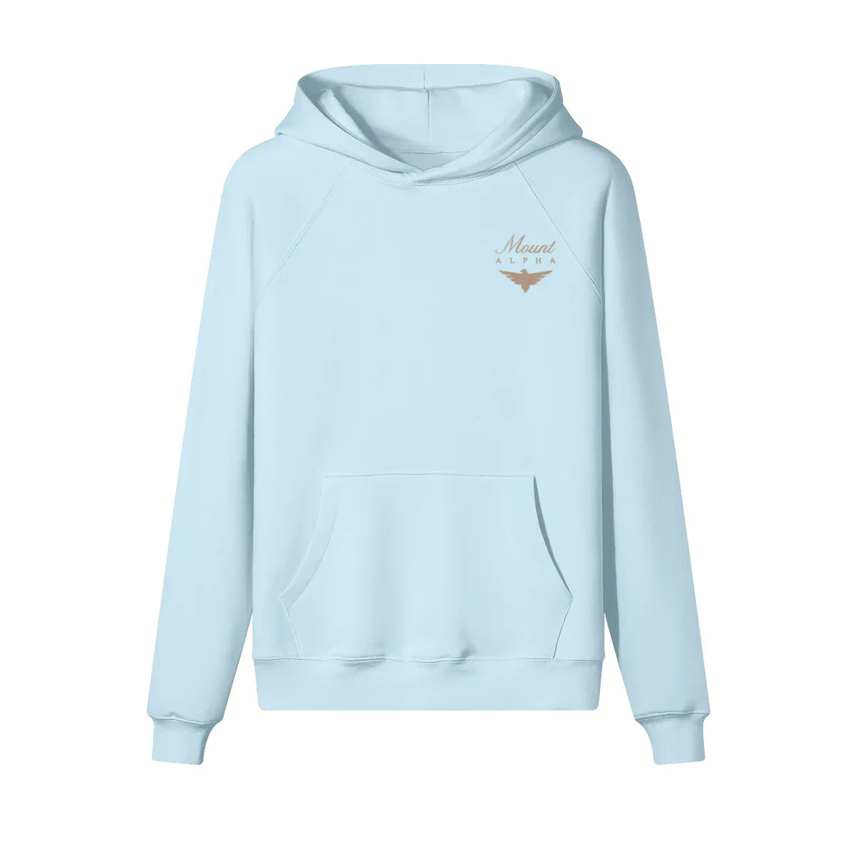 Heavyweight Unisex Woman Brushed Fleece Hoodie - Light Blue/Gold - Mount Alpha Clothing®