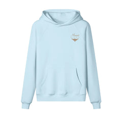Heavyweight Unisex Woman Brushed Fleece Hoodie - Light Blue/Gold - Mount Alpha Clothing®