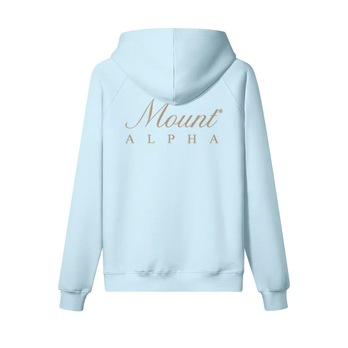 Heavyweight Unisex Woman Brushed Fleece Hoodie - Light Blue/Gold - Mount Alpha Clothing®