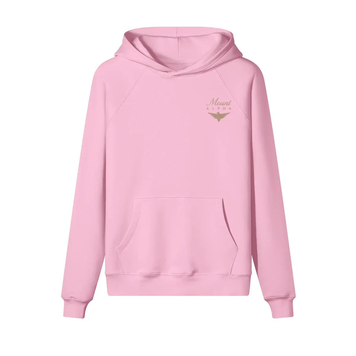 Heavyweight Unisex Woman Brushed Fleece Hoodie - Pink/Gold - Mount Alpha Clothing®
