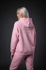 Heavyweight Unisex Woman Brushed Fleece Hoodie - Pink/Gold - Mount Alpha Clothing®