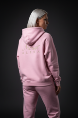 Heavyweight Unisex Woman Brushed Fleece Hoodie - Pink/Gold - Mount Alpha Clothing®