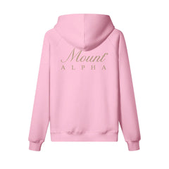 Heavyweight Unisex Woman Brushed Fleece Hoodie - Pink/Gold - Mount Alpha Clothing®