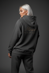 Heavyweight Unisex Woman Brushed Fleece Hoodie - Black/Gold - Mount Alpha Clothing®