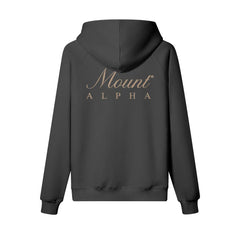 Heavyweight Unisex Woman Brushed Fleece Hoodie - Black/Gold - Mount Alpha Clothing®
