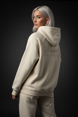 Heavyweight Unisex Woman Brushed Fleece Hoodie - Rice Apricot/Gold - Mount Alpha Clothing®