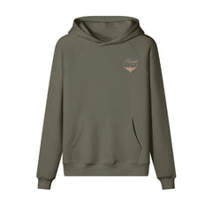 Heavyweight Unisex Woman Brushed Fleece Hoodie - Charcoal Grey/Gold - Mount Alpha Clothing®