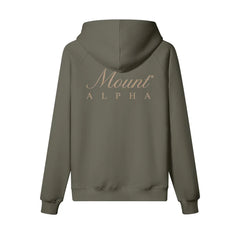 Heavyweight Unisex Woman Brushed Fleece Hoodie - Charcoal Grey/Gold - Mount Alpha Clothing®